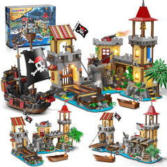 INSOON pirate castle lighting tower enhances dramatic play with glowing details.