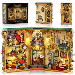 INSOON Stempunk Book Nook illuminated interior for cozy immersive reading