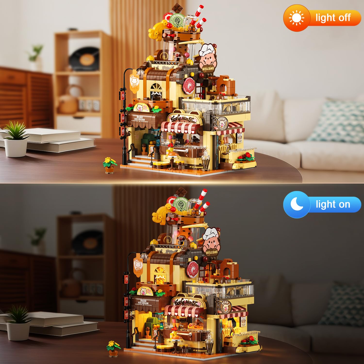 INSOON Sundae cup with lights highlights the dessert counter detail.