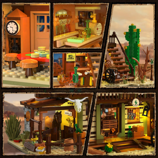INSOON Western Saloon horse stable scene invites hands-on play.