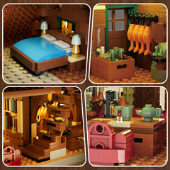 INSOON Wood Cabin Building Set doors and windows open for outdoor views