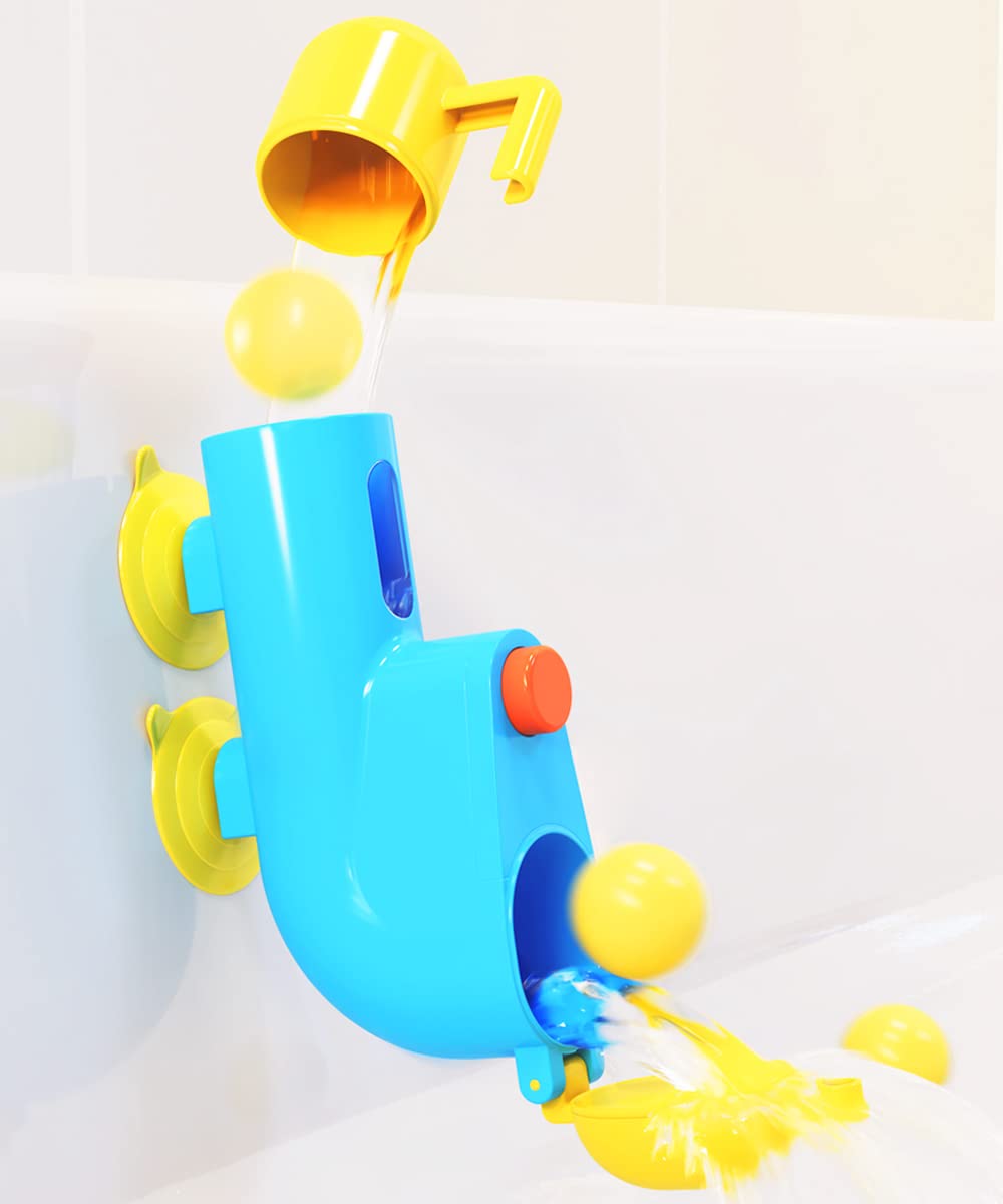 Inspiration Play Fill N' Splash Submarine tub-fill: engaging bath time activity for toddlers.
