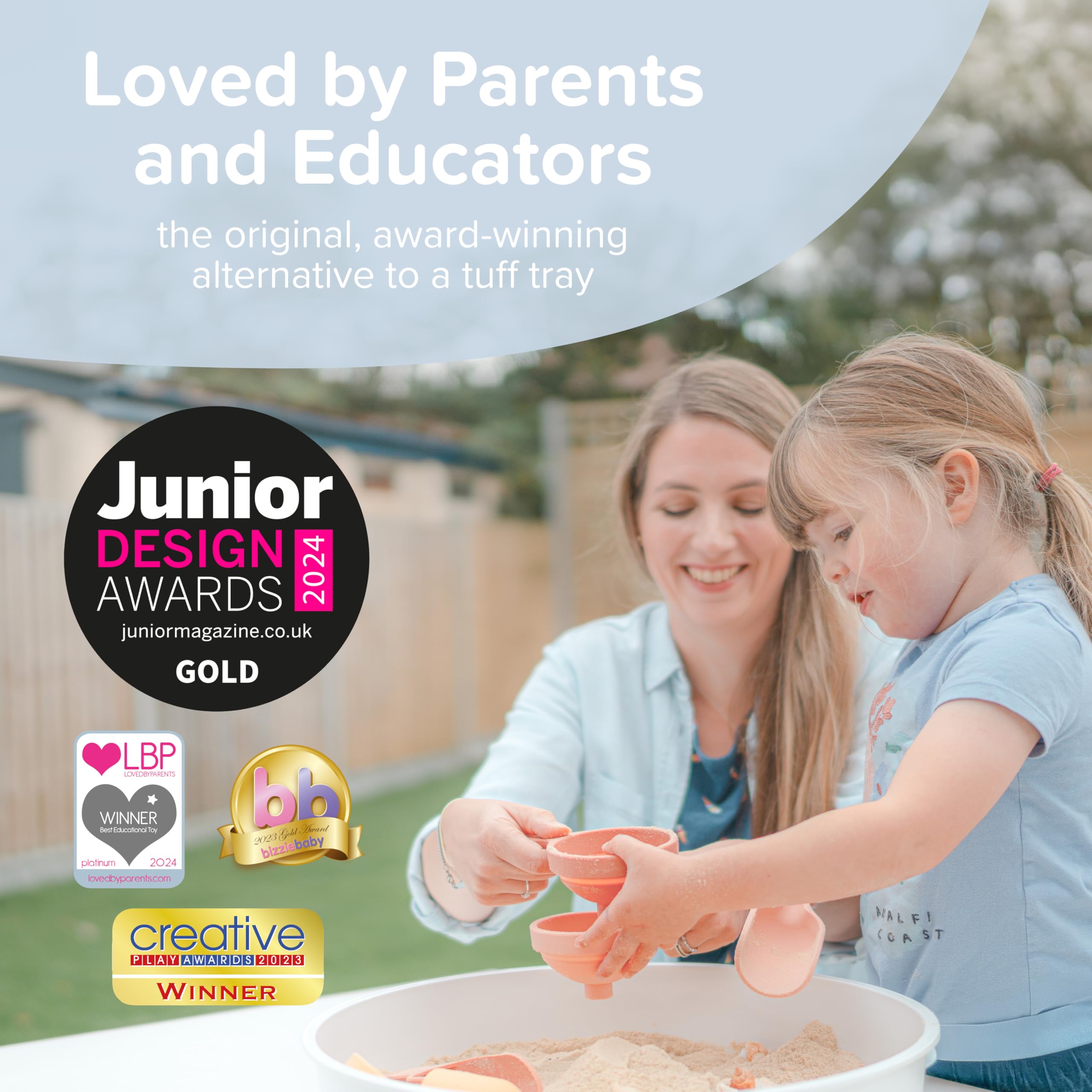 Inspire My Play BPA-free ABS plastic provides a durable, safe play surface.