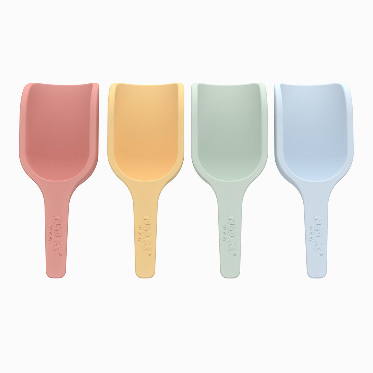 Inspire My Play mini scoops in pastel colors for easy bead transfer and sorting