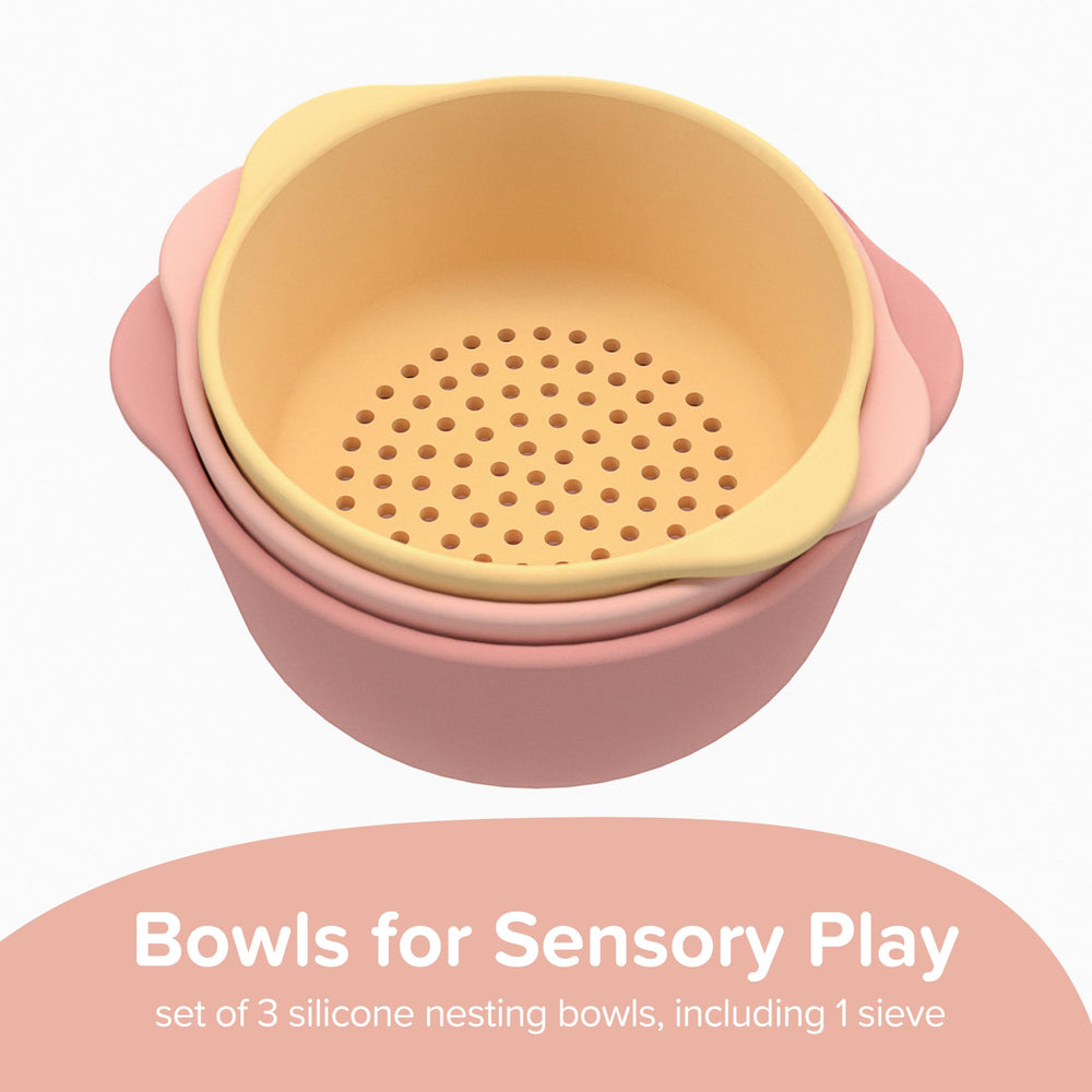 Inspire My Play sieve coral for easy sifting during pretend treasure hunts.