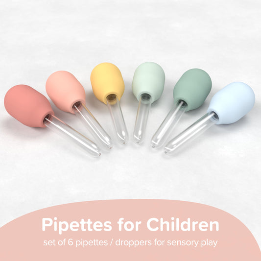 Inspire My Play pastel liquid droppers in use for color transfer activities