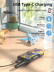 Inspireyes walkie talkie features backlit LCD and VOX for day and night use.