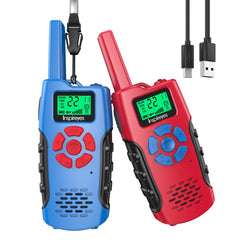 Inspireyes walkie-talkie front view highlights kid-friendly grip for small hands.