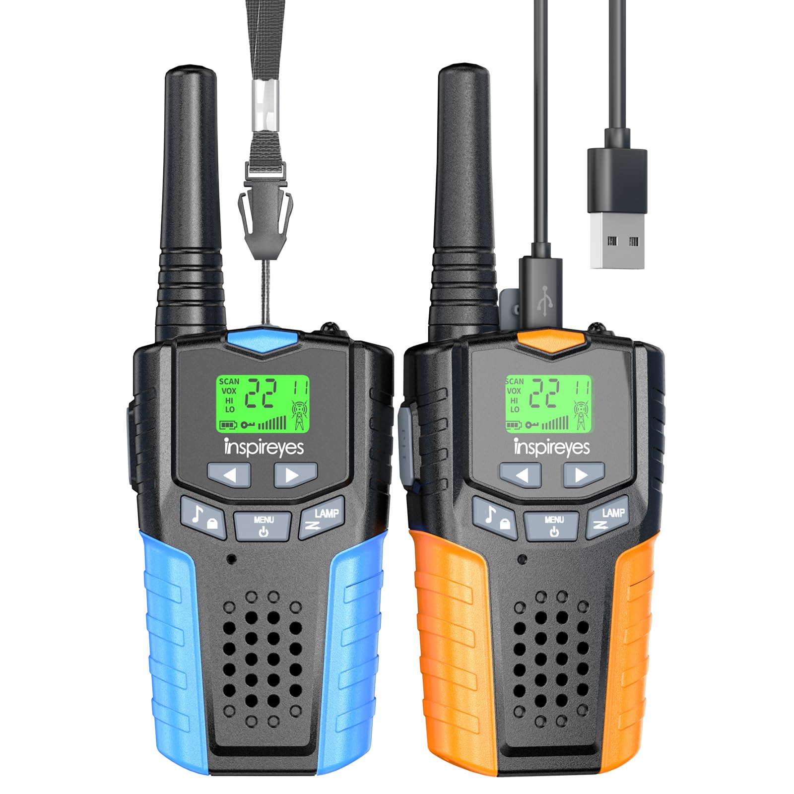 Inspireyes walkie talkies compact handheld design for kids' easy grip.