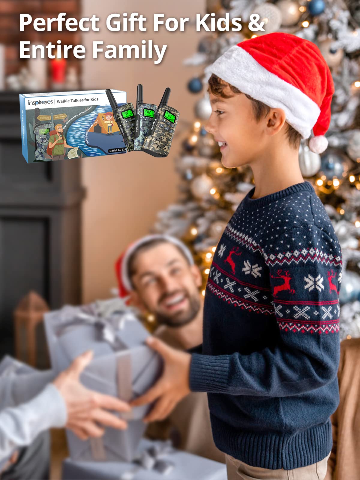 Inspireyes 3-pack kids walkie talkies make a great gift for birthdays and holidays.