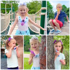 Inspireyes walkie talkie compact design fits small hands for easy use.