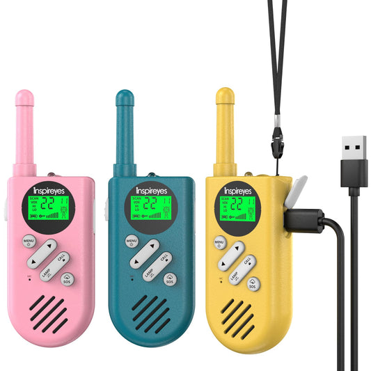 Inspireyes Kids Walkie Talkies front view for outdoor play and easy handling