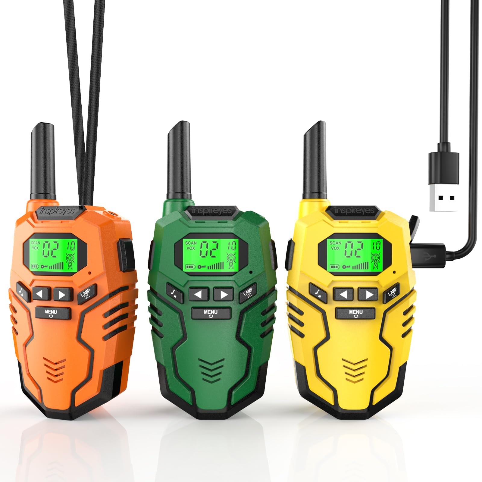 Inspireyes walkie talkies front view showing ergonomic grip for outdoor play