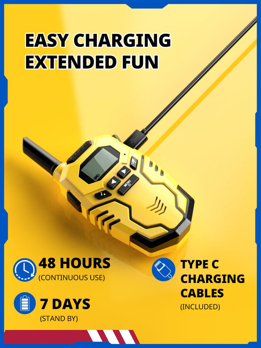 Inspireyes walkie talkies side view highlighting lightweight design for small hands