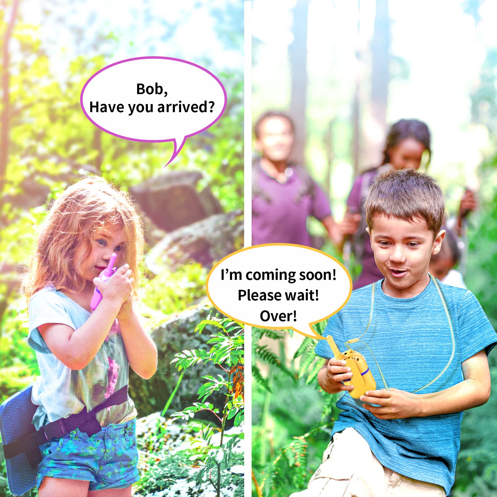 Inspireyes Walkie Talkies demonstrating long-range communication during outdoor activities.
