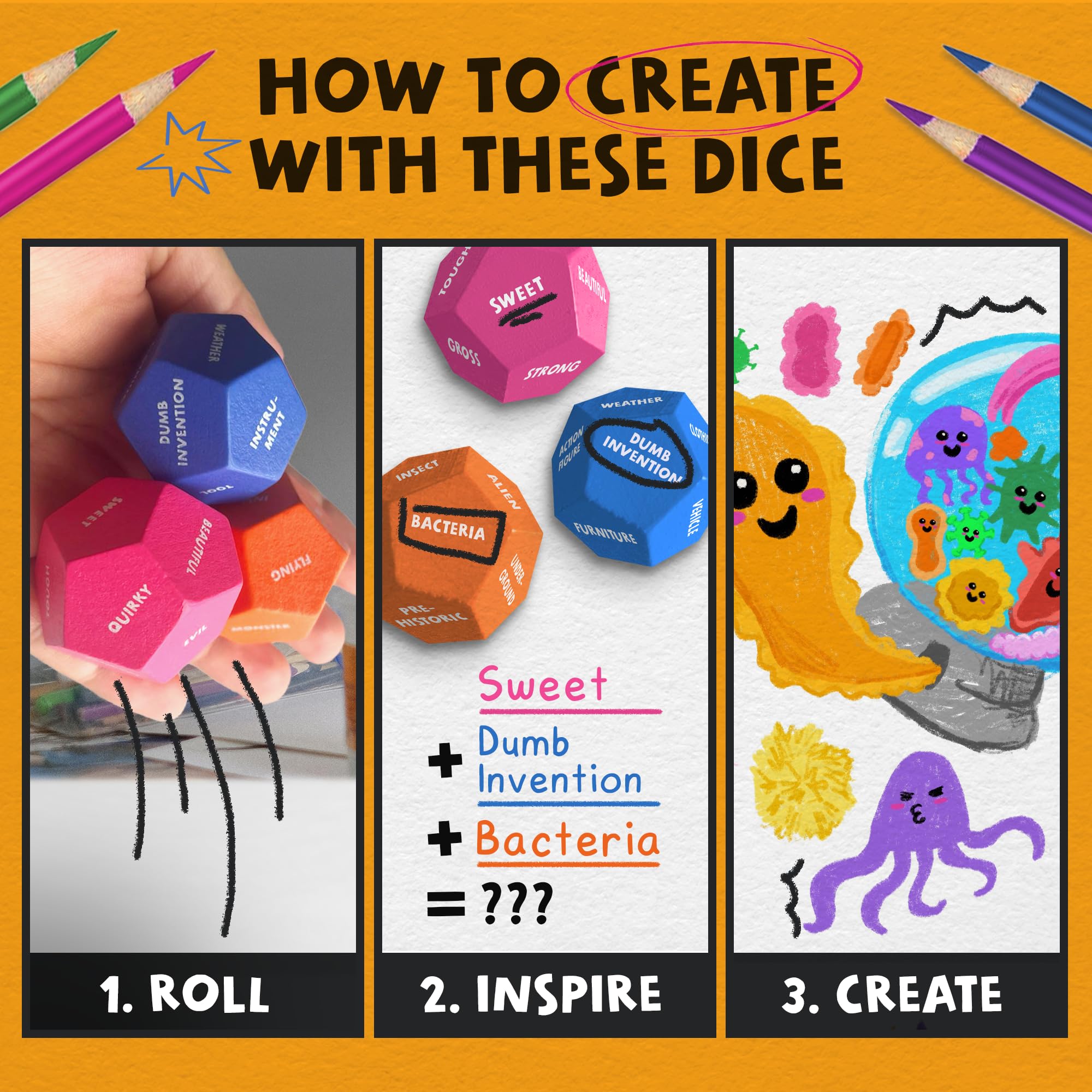 Insplore Art Dice beech wood dice offer durable craft for repeated sketch sessions.