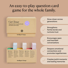 Intelligent Change Get Closer cards laid out flat for sample conversations.