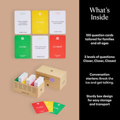 Intelligent Change Get Closer family game night scene encouraging open dialogue.