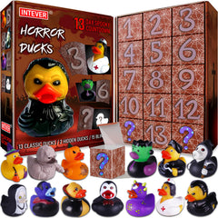Intever Advent Calendar 2025 horror duckies, 13 daily reveals for seasonal display.