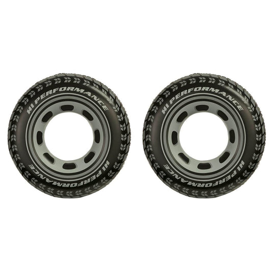 Intex 36-inch giant tire tubes on water scene for easy pool fun.