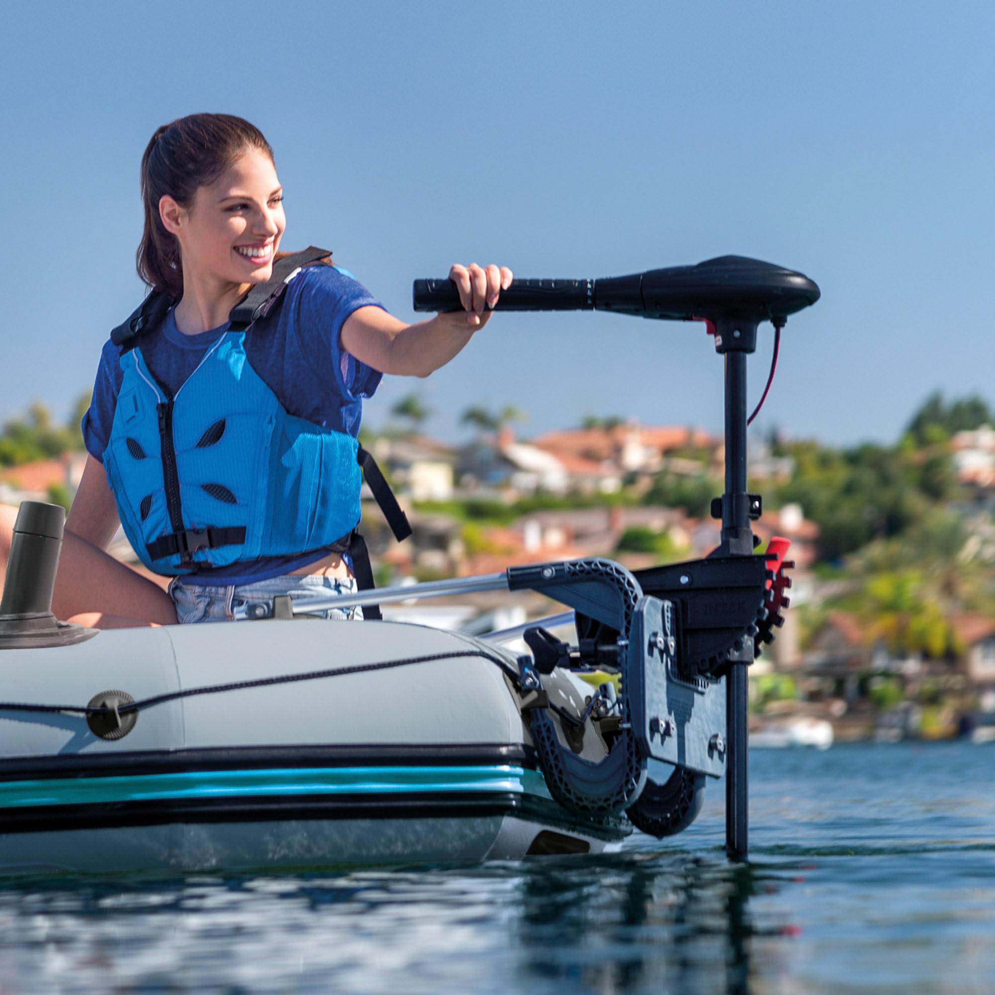 Intex 68624EP supports motors up to 3 HP for flexible boating options.