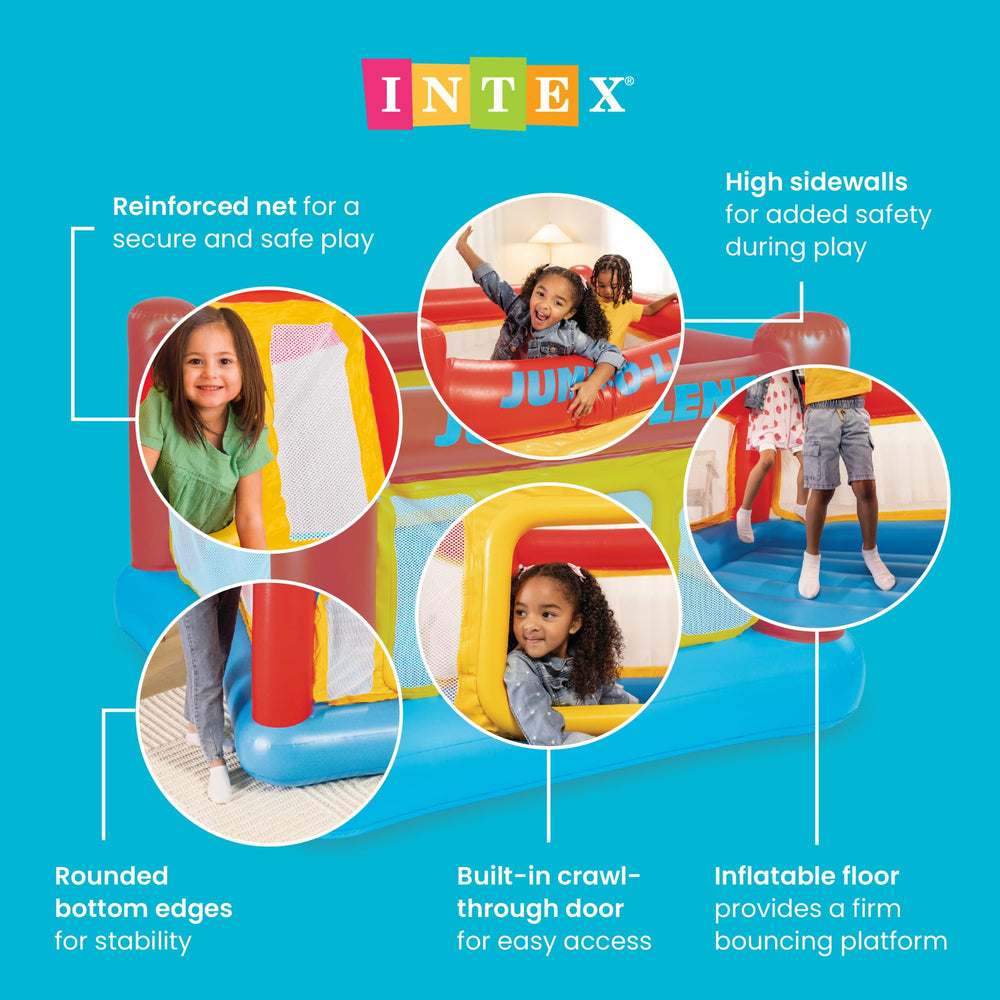Intex Jump-O-Lene double-mattress floor closeup cushions landings for comfort