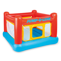 Intex Jump-O-Lene front view showing secure walls and bounce area benefit safety