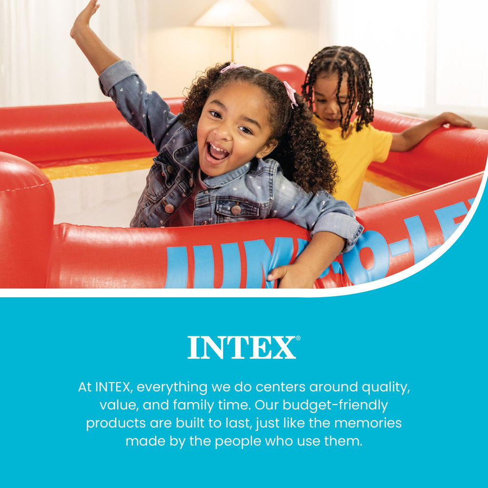 Intex Jump-O-Lene set up in living room provides indoor active play option
