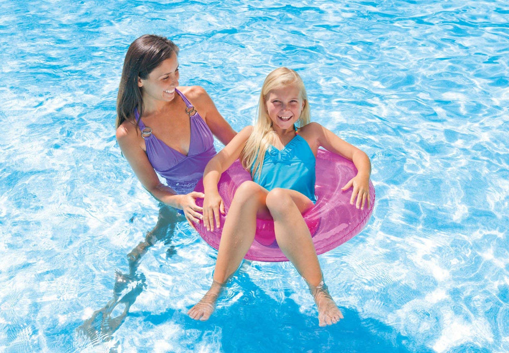 Intex transparent tubes close-up showing smooth inner seams