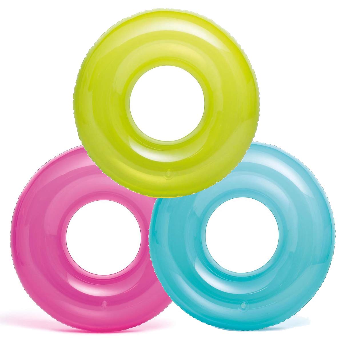 Intex 30-inch transparent swim tubes front view for bright pool play