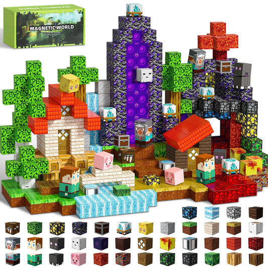 Intoypad 300-piece magnetic blocks forest theme for imaginative play and fine motor skills.
