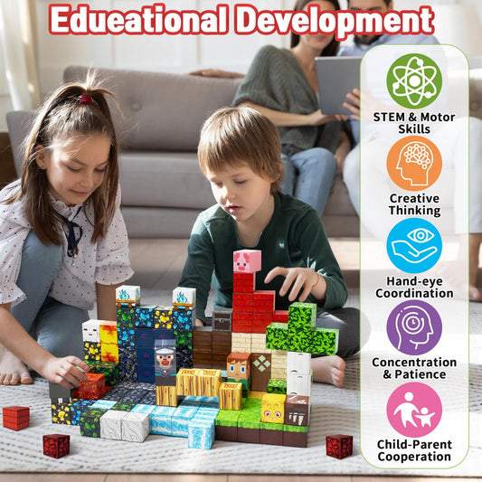 Intoypad 300-piece magnetic blocks lava theme for problem-solving and hands-on learning.