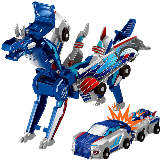 Intoypad blue dragon collision car front view for safe tactile play
