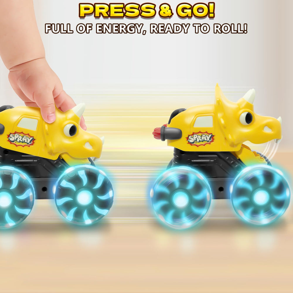 Intoypad dino press-and-go action toy encourages quick pushes and chomping jaws