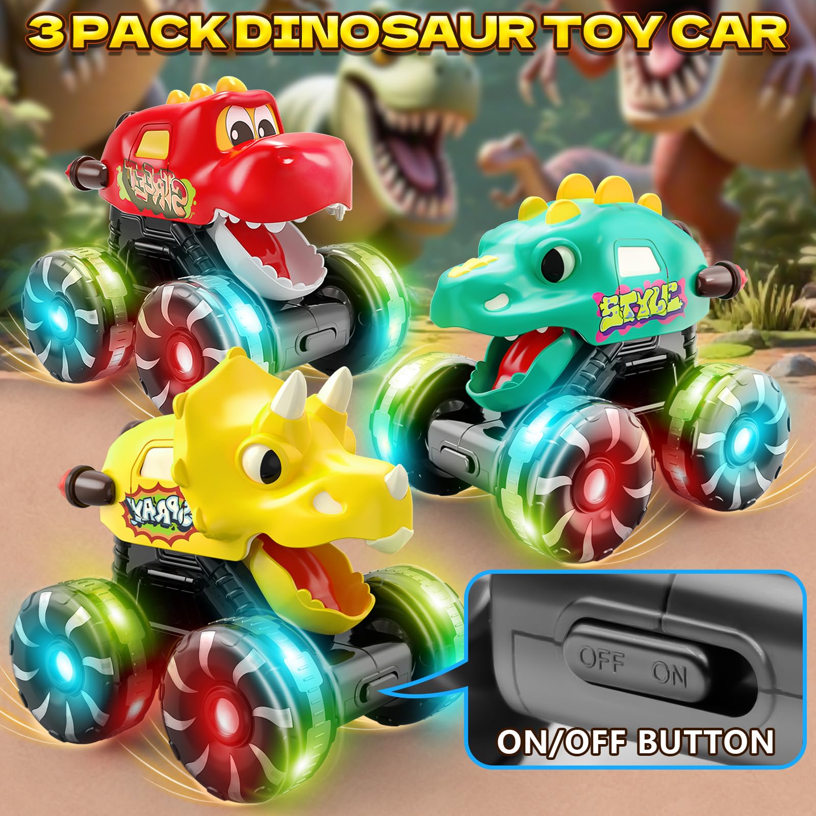 Intoypad durable ABS plastic dino truck with smooth edges for little hands