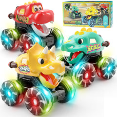 Intoypad dinosaur monster truck red carnivore with LED wheels for engaging play