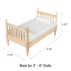 Inusitus dollhouse mattress cream fabric cover gives a polished look to tiny beds.