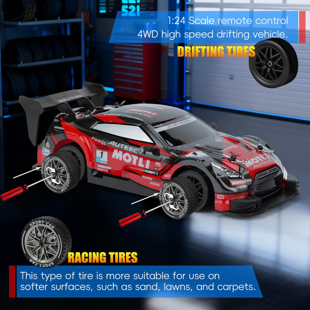 IOMDRWU RC drift car interchangeable tires for racing and drifting