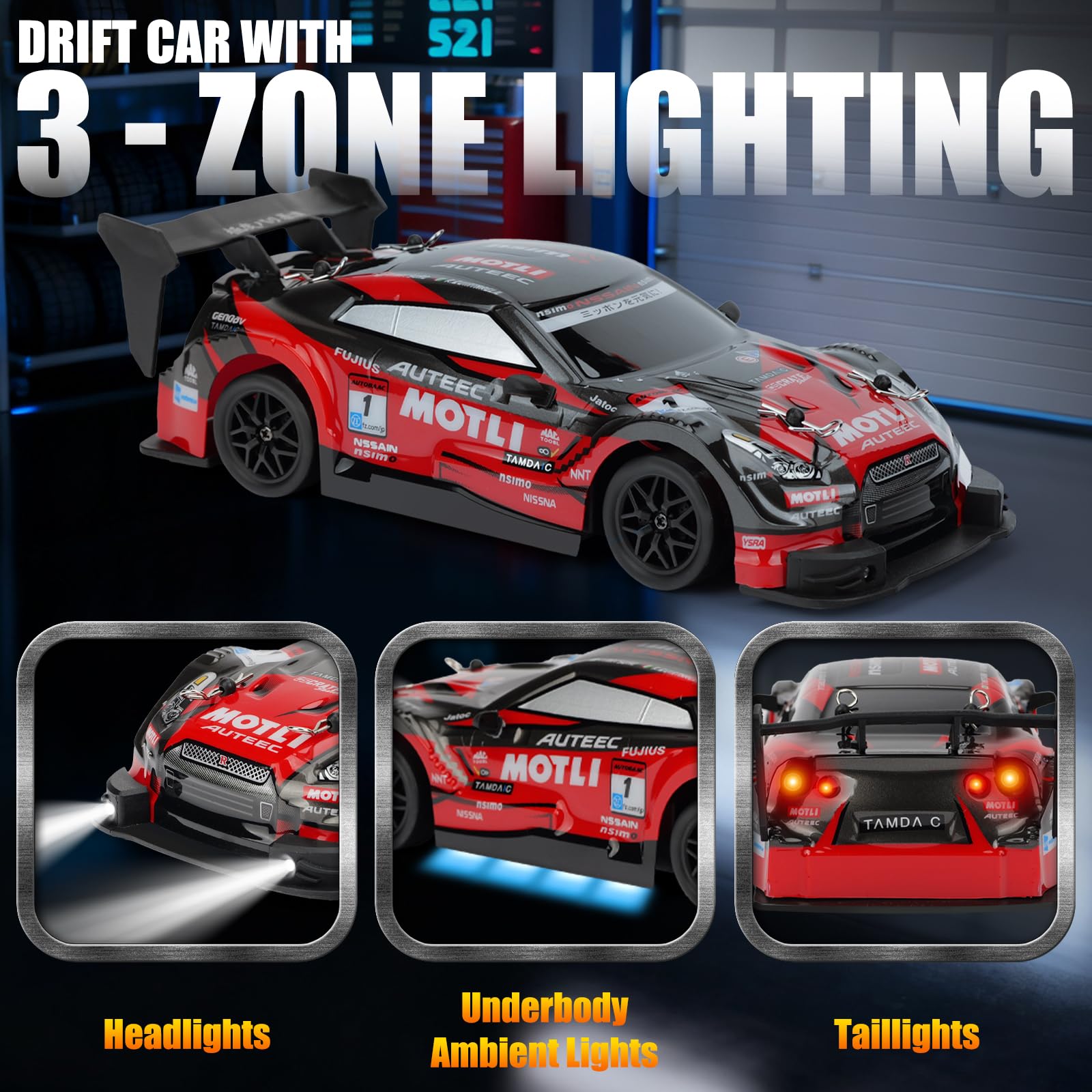 IOMDRWU RC drift car underglow lights for immersive visuals