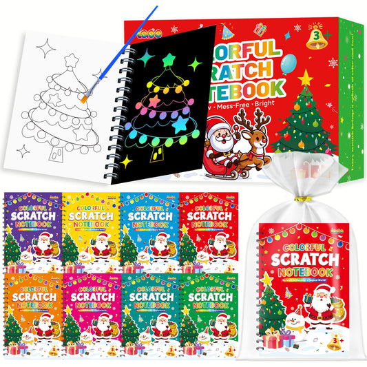 iooo scratch art notebook set for Christmas party favors and classrooms