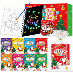 iooo scratch art notebook set for Christmas party favors and classrooms