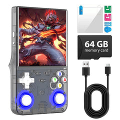 ioscre R36ULTRA front view, compact handheld for on-the-go retro gaming.