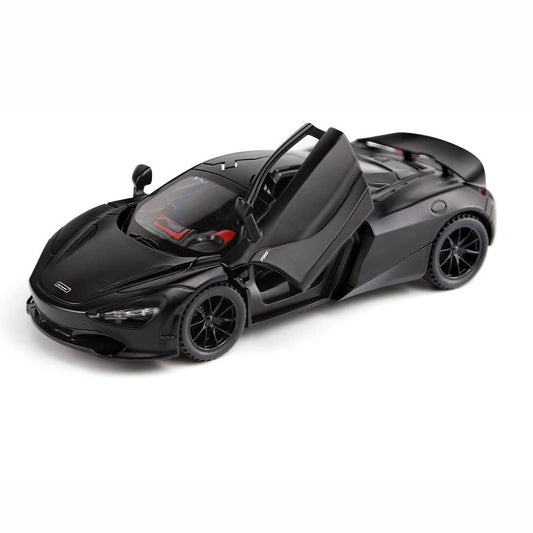 The iPariser alloy Black McLaren 720S front cover opens with lights for display.
