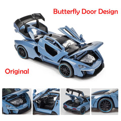 iPariser pull-back blue McLaren Senna toy car in motion