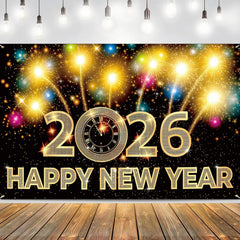 iPartycool Happy New Year Backdrop 72x44in for eye-catching NYE photos and event décor.