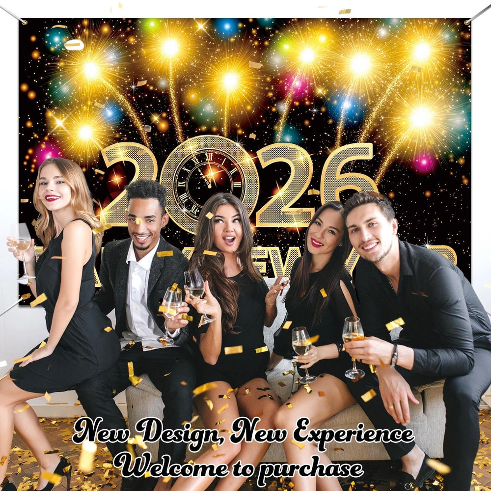 iPartycool high-definition fireworks print creates vibrant NYE scene.