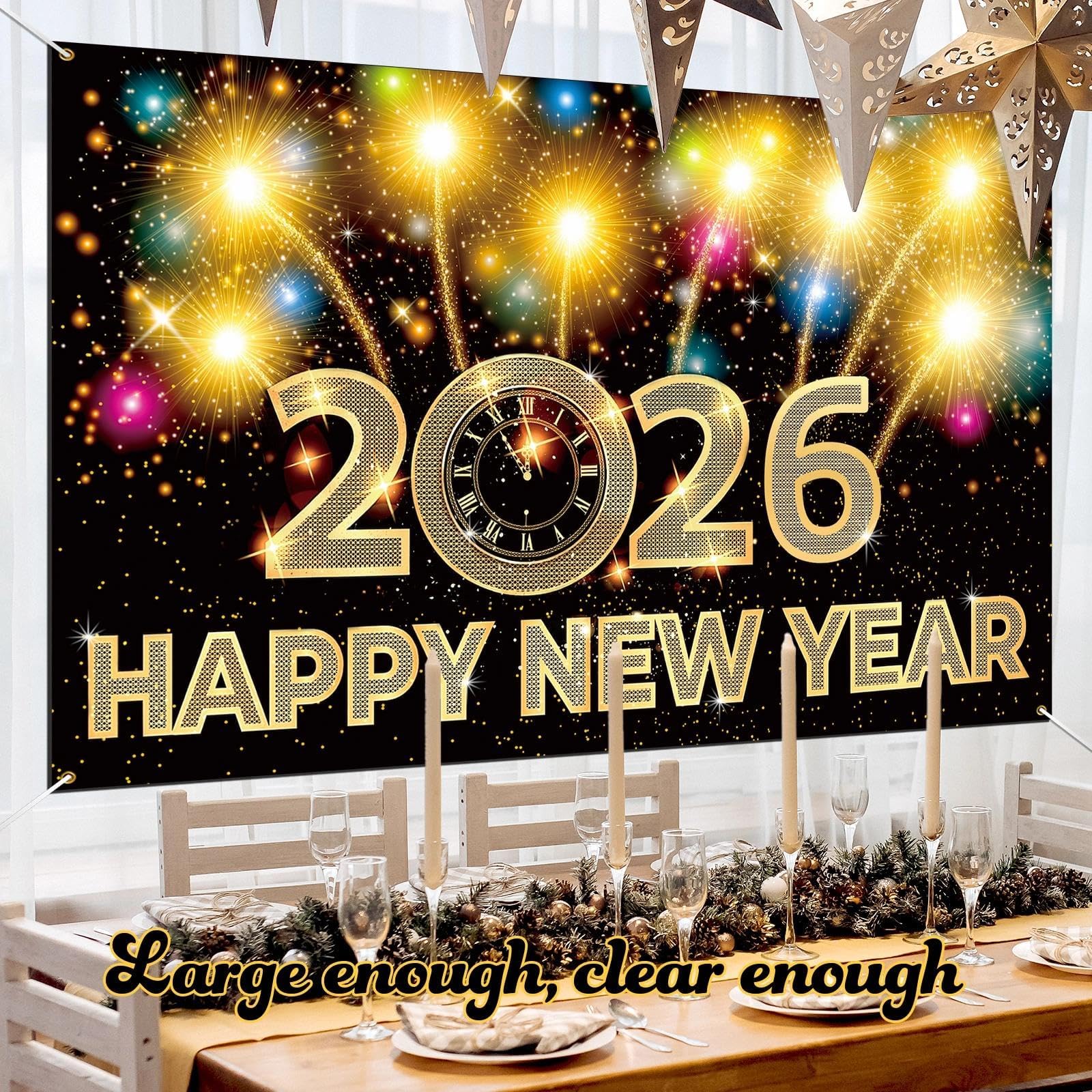 iPartycool photo studio backdrop provides a professional NYE setup.