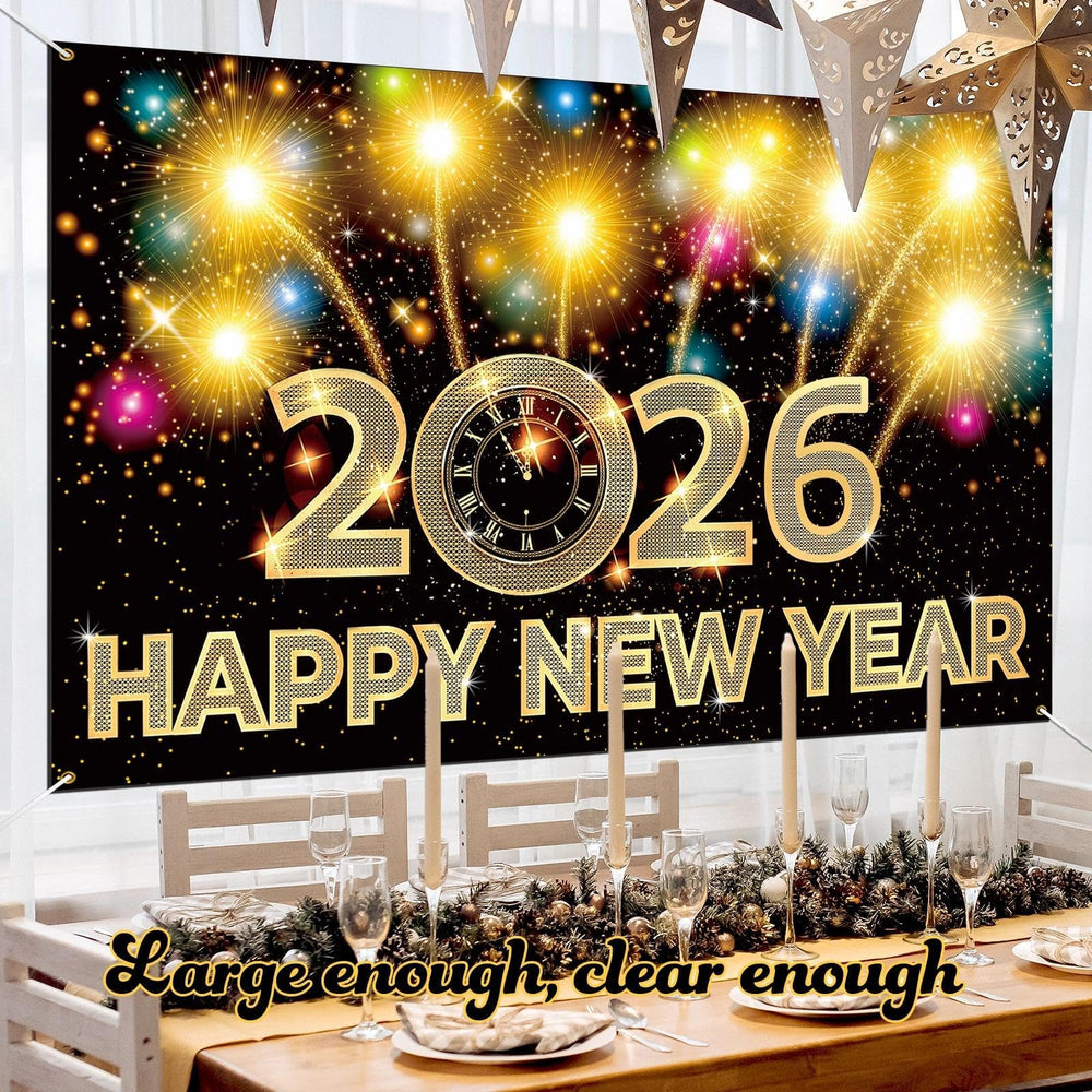 iPartycool photo studio backdrop provides a professional NYE setup.