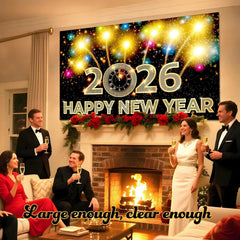iPartycool table cover for New Year decor protects surfaces and adds shine.
