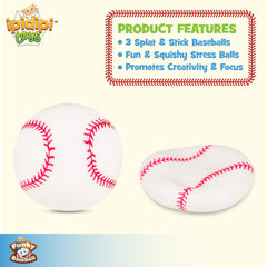 IPIDIPI TOYS baseball sticky texture closeup highlights tactile grip and satisfying squish.